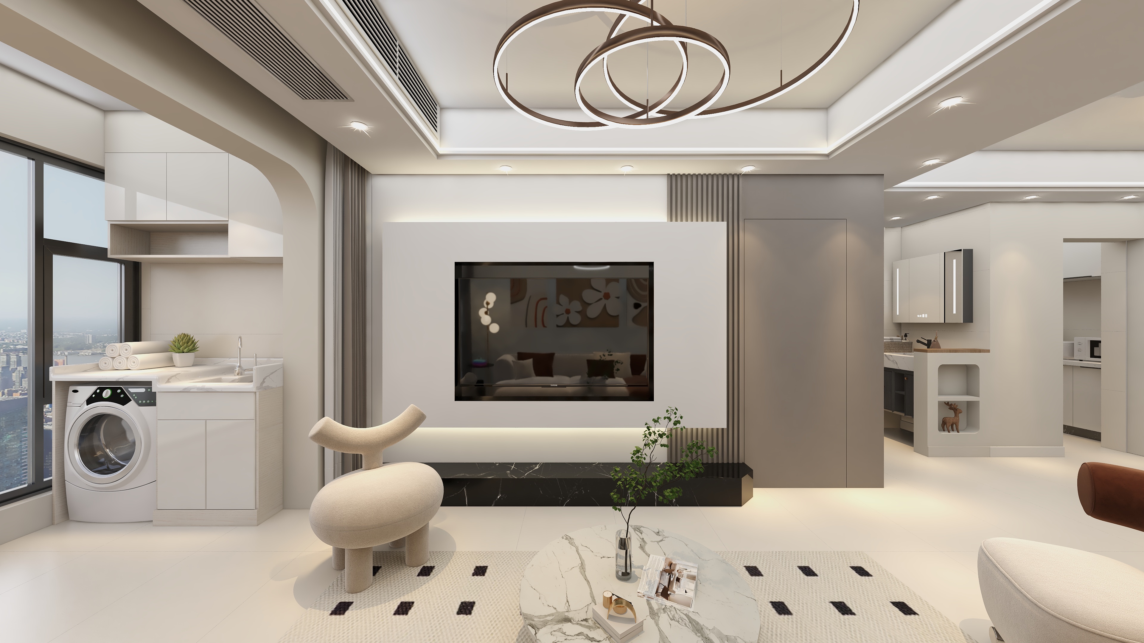 效果图定制13524942650-奶油风 二房装修效果图