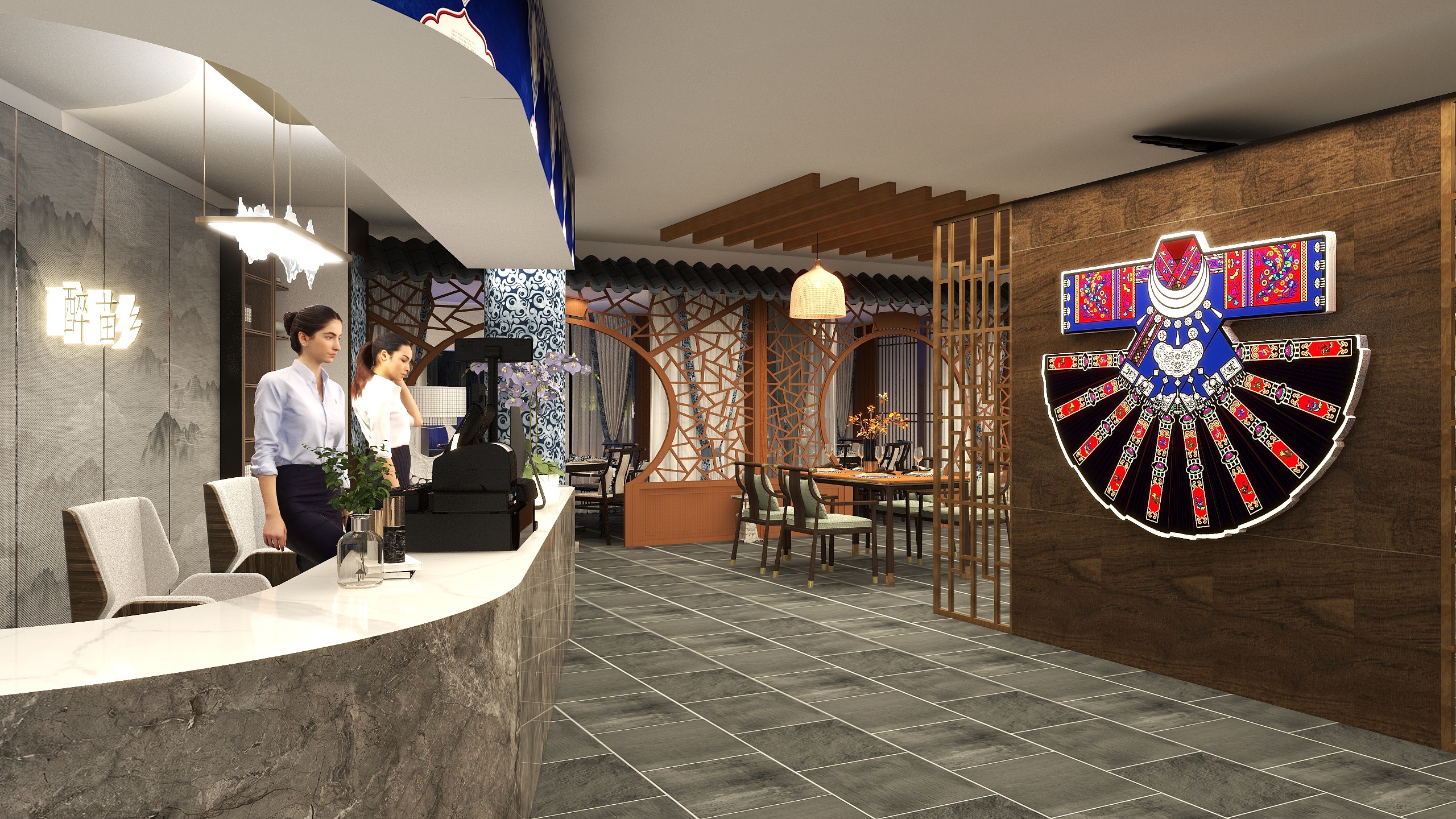 设计师宁宁子-苗族餐厅-装修设计方案