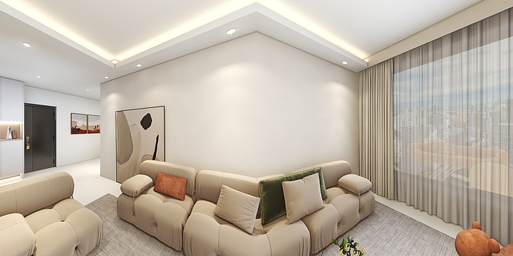 花旁一楠木-温馨奶油-装修设计方案