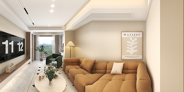 SHZS-三禾装饰-现代简约-暖色调-泰州东谢欣园4-1203-装修设计方案