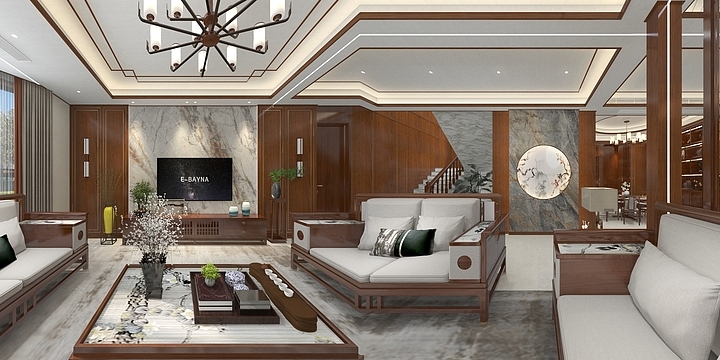 重庆潼南托斯卡纳集成墙顶专卖店-唐坝别墅新中式-装修设计方案