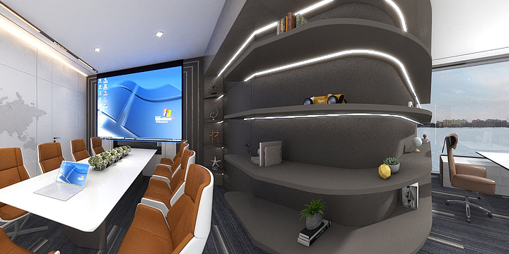 刘杨室内设计-现代风接待室-装修设计方案