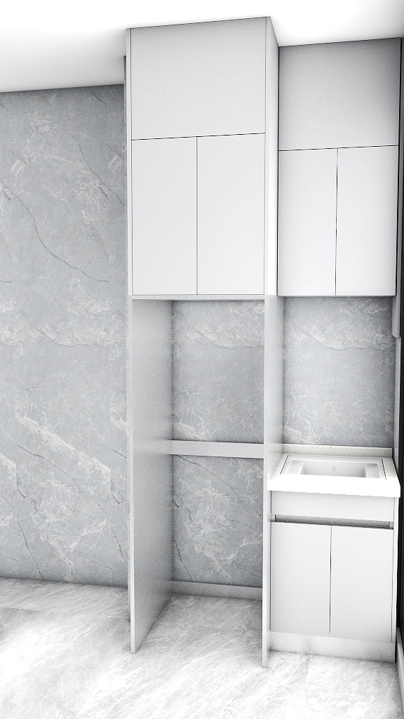 3D设计全景图-琇屿青城2期8#105-阳台柜-装修设计方案