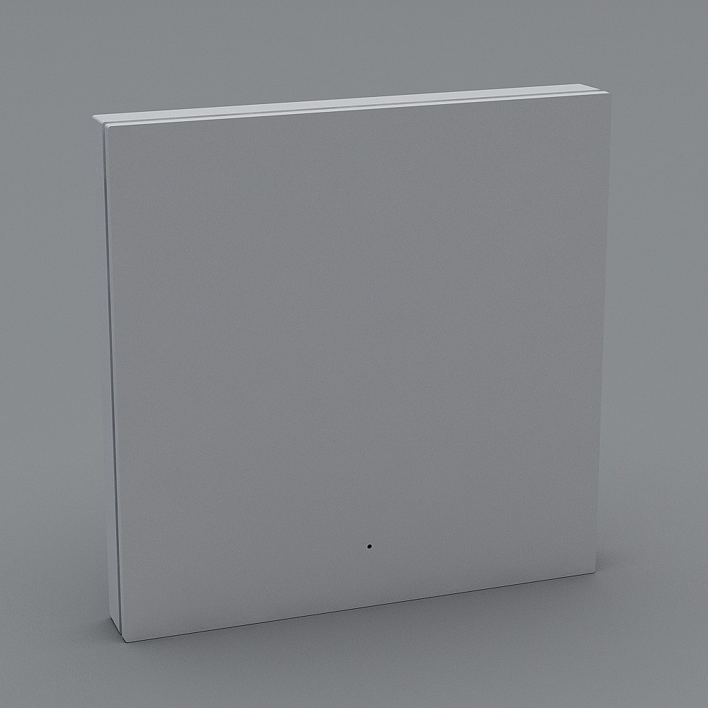 Yeelight Pro-E20智能开关1开零火-汉玉白3D模型