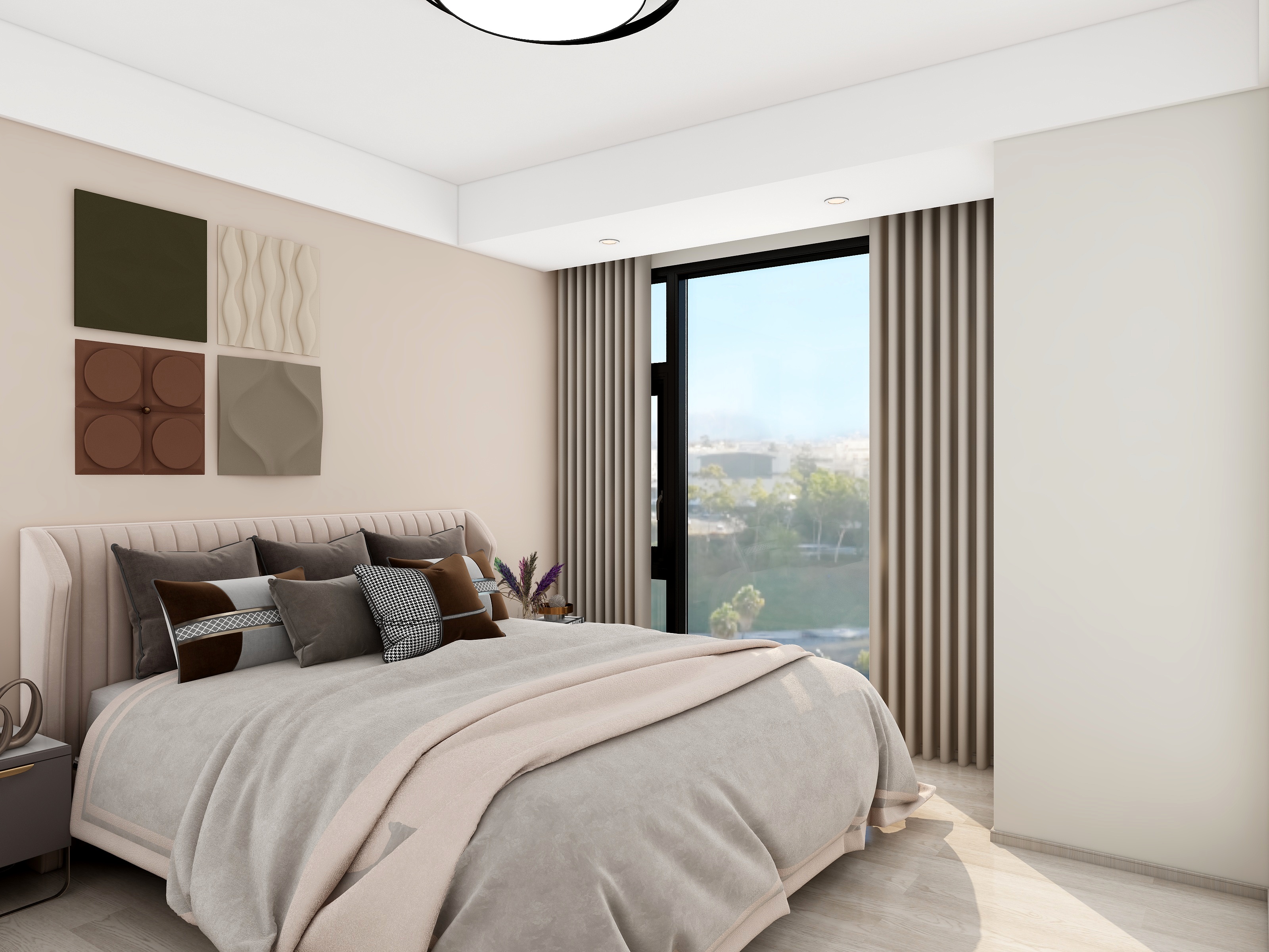 效果图制作12-梅亭佳园现代70平-装修设计方案