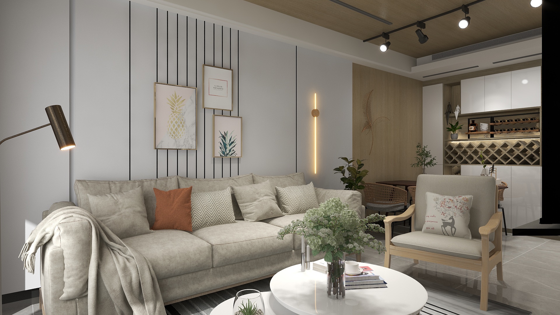 设计师QpPQ-北欧森系海德公园81㎡3室装修效果图