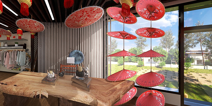设计师郑hgCq-古风茶馆-装修设计方案