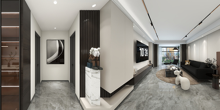 戴依叶-奶咖色撞黑白灰-装修设计方案