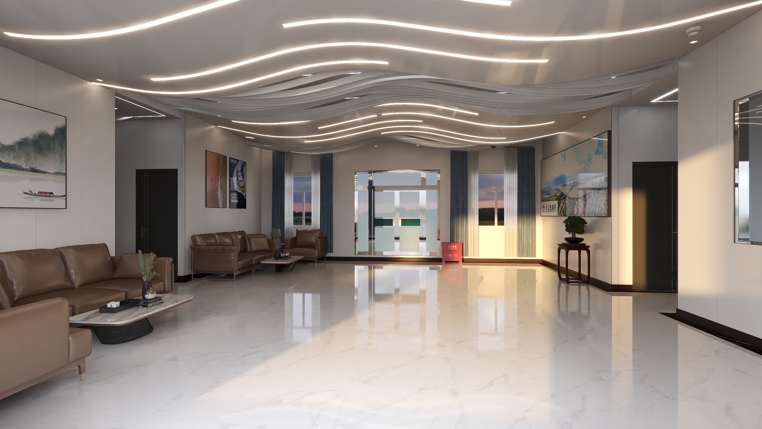 龙派创意设计刘杨-长江航道局新港65米趸船-装修设计方案