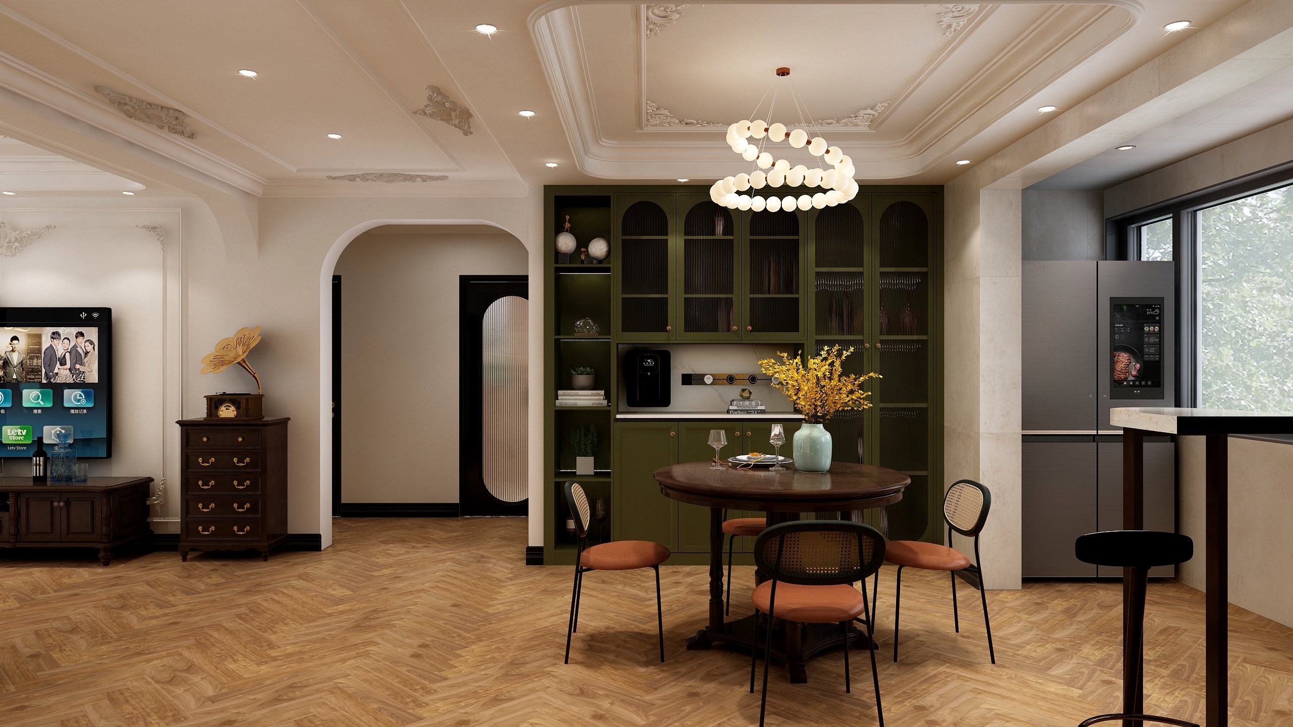 田东东设计师皇派全屋定制-滨海华府-南洋复古混搭风-装修设计方案