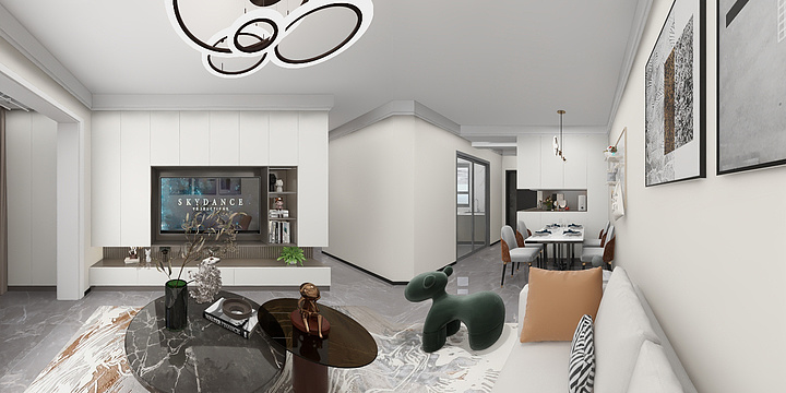 全案设计师小马-绿地国际花都4期现代简约86㎡2室-装修设计方案