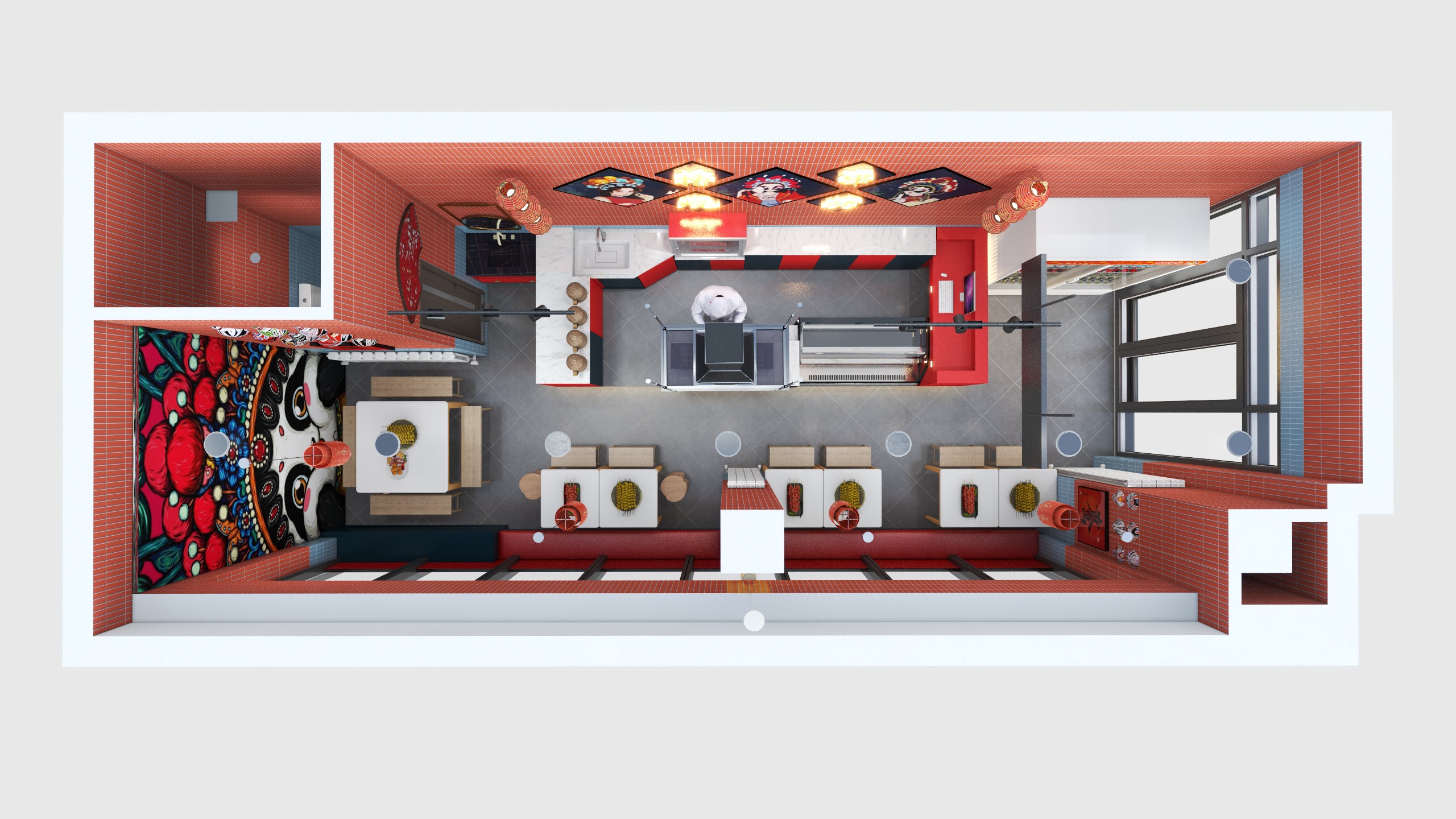 君匠设计-春笋-国潮烧烤-装修设计方案