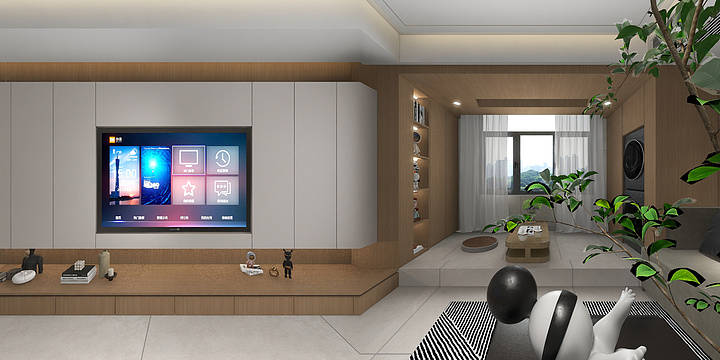 一叶设计机构-正荣·紫阙台现代风格效果图-装修设计方案