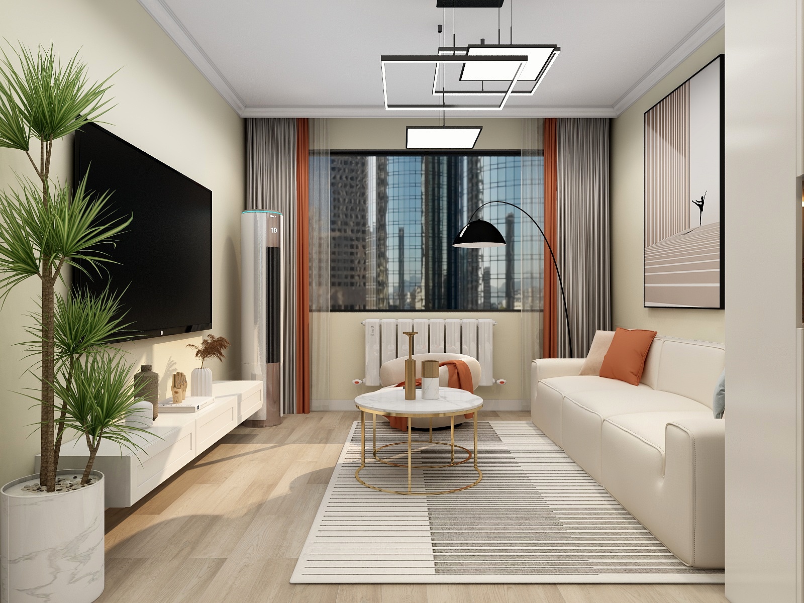 720全景效果图库-现代简约62平2房 天山花园装修效果图