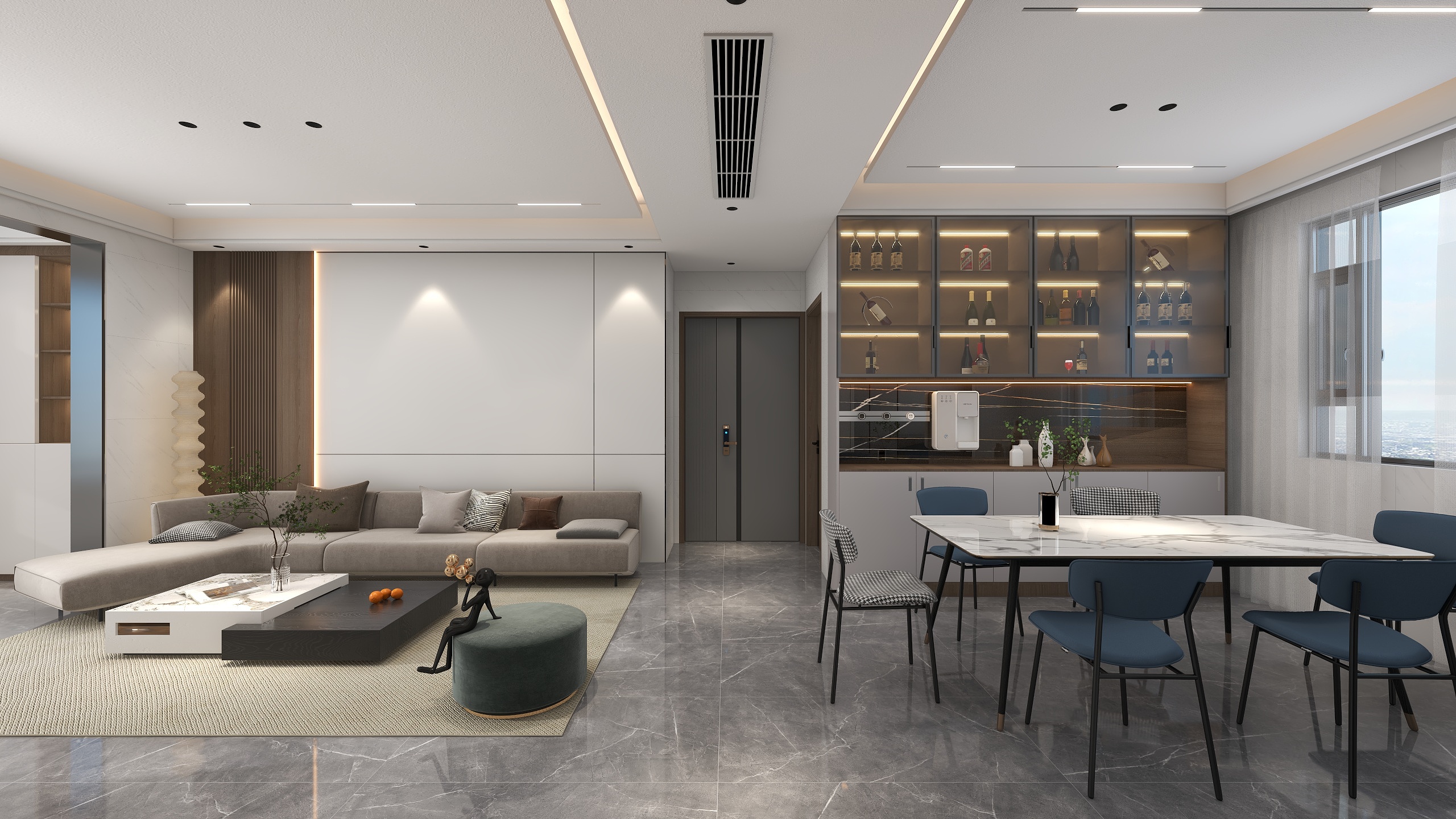 鲁玉兴-现代简约114㎡1室-装修设计方案