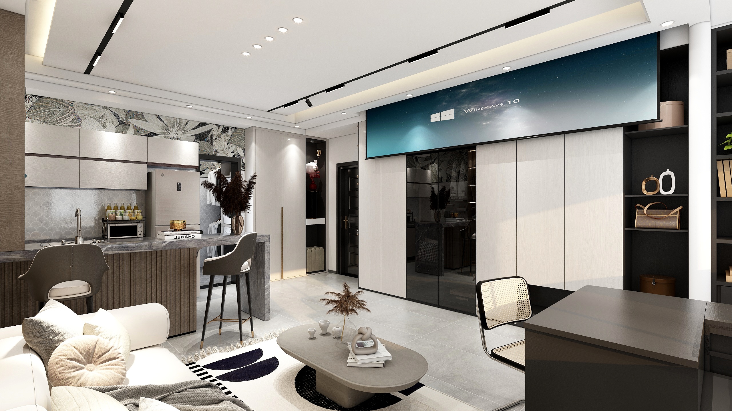 耽美娘-单身公寓现代简约风-装修设计方案