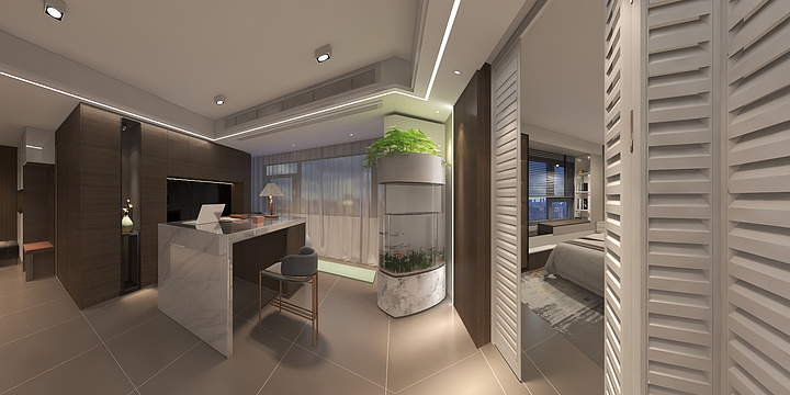 爱微出品必属精品-凤滨嘉园7栋91平砌弧形墙-装修设计方案