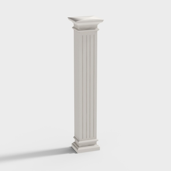 Simple White European Roman Columns 3D Model for Elegant Designs