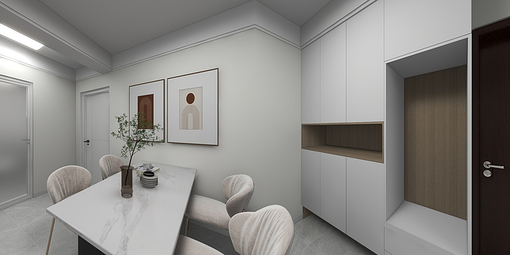 Abner逸尘-浑河国际城25#5-6-1奶油风-装修设计方案