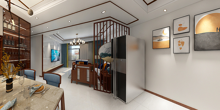 美丽家家居-阳光嘉园13-1-702新中式-改-装修设计方案