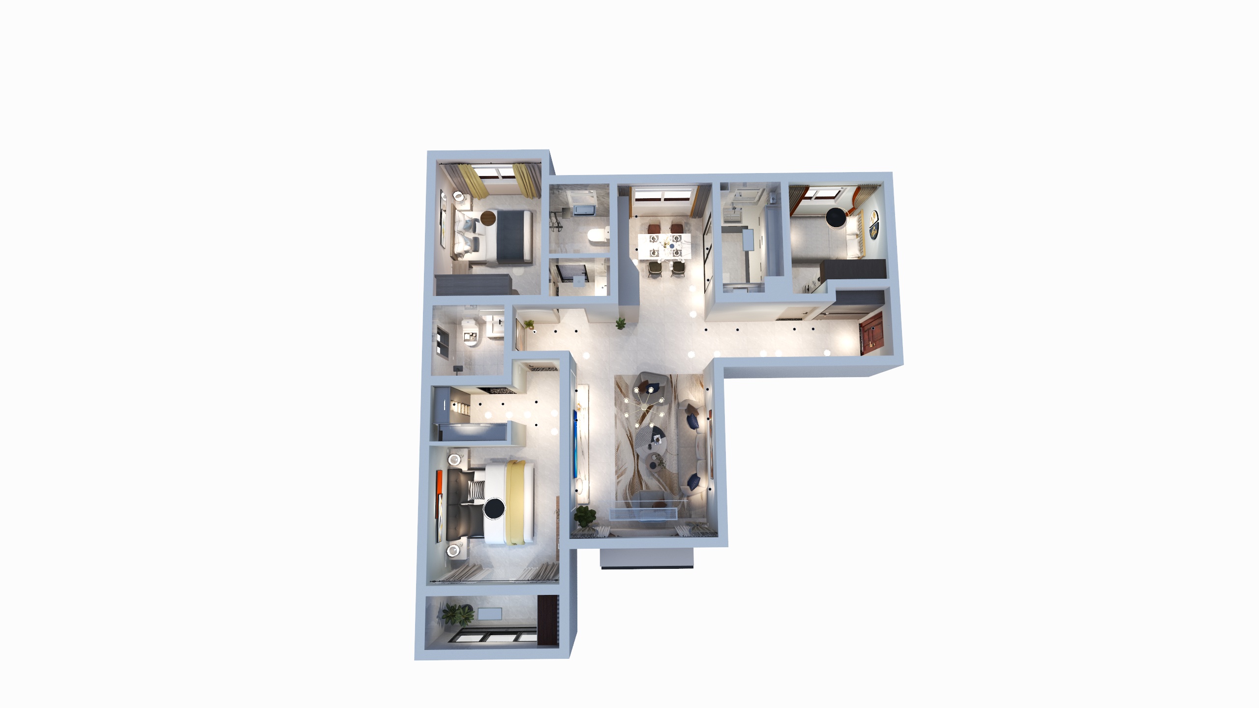 尚品安佳-新沣和园130户型-装修设计方案