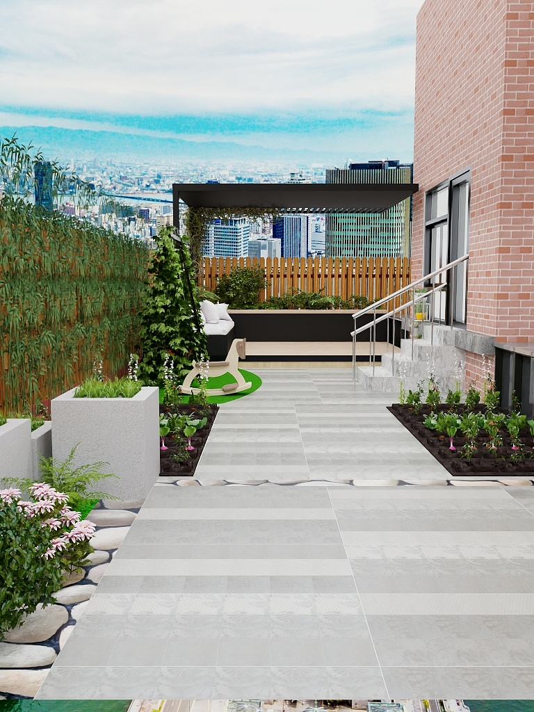 风筝设计工作室-庭院-弯曲小路-装修设计方案