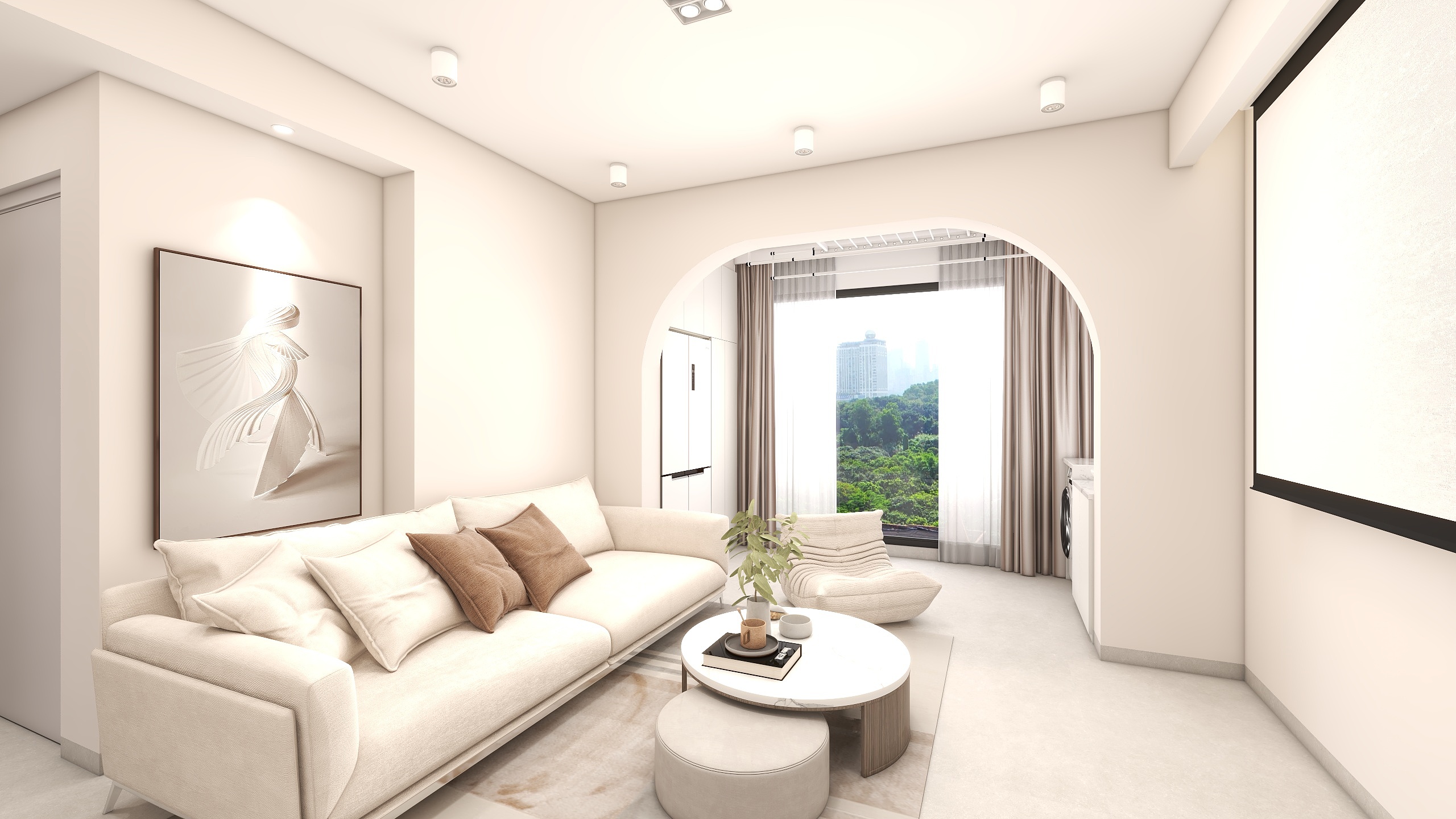 设计师阿燕-80平三居室翠堤尚园奶油风-装修设计方案