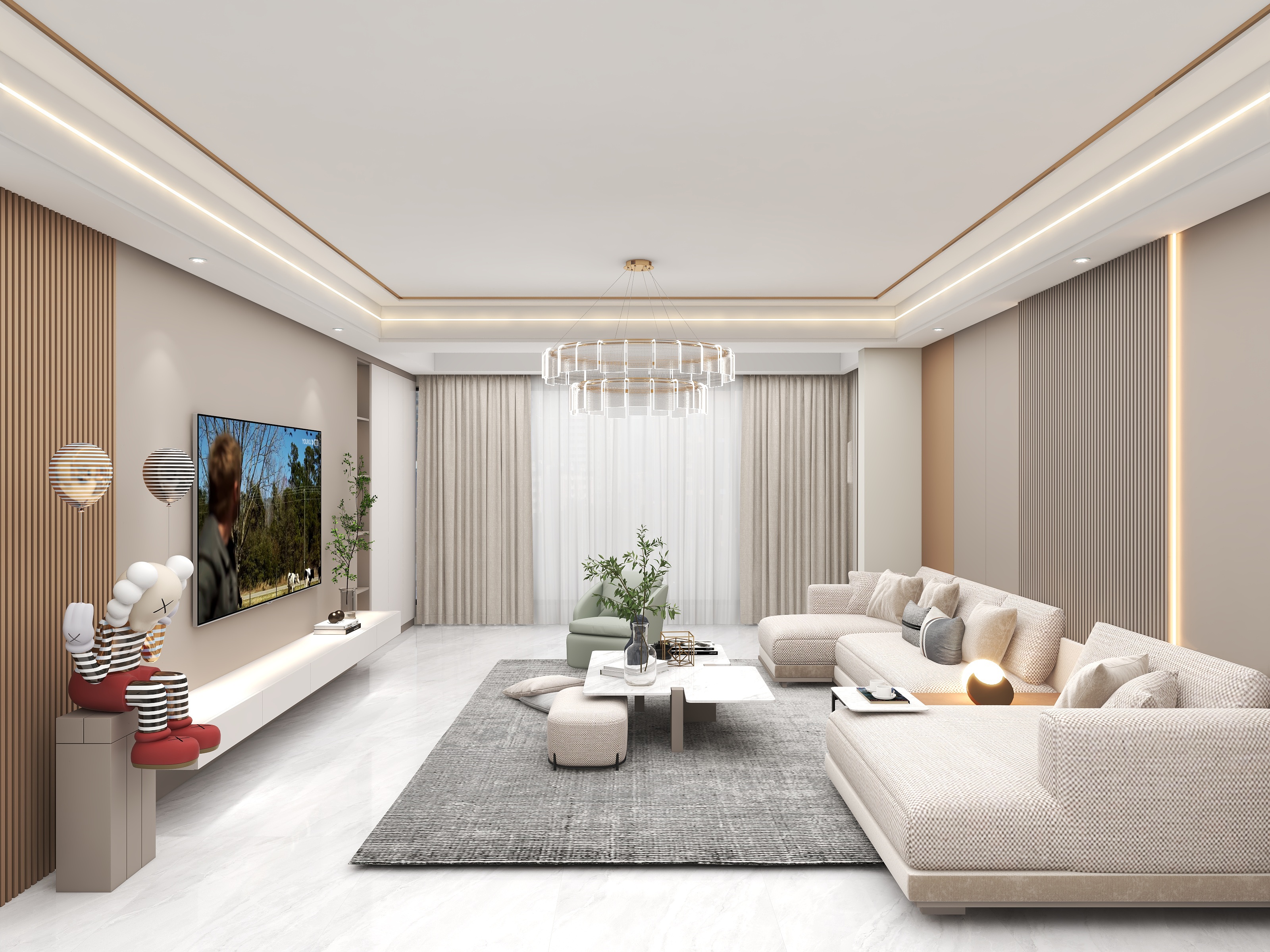 壹诺设计工作室-177㎡4室-现代简约装修效果图