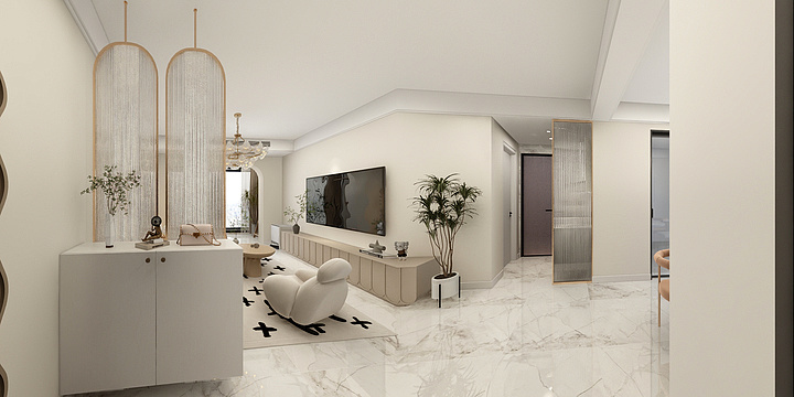 顶层设计工作室-天润城奶油风-装修设计方案