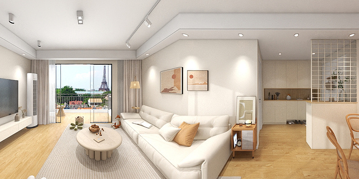 湫楸-滨海花园奶油风-装修设计方案