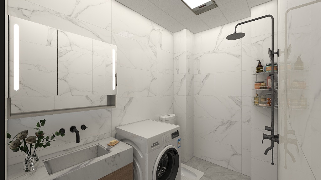 ~全景图-大理石巷3号奶油风全景图-装修设计方案