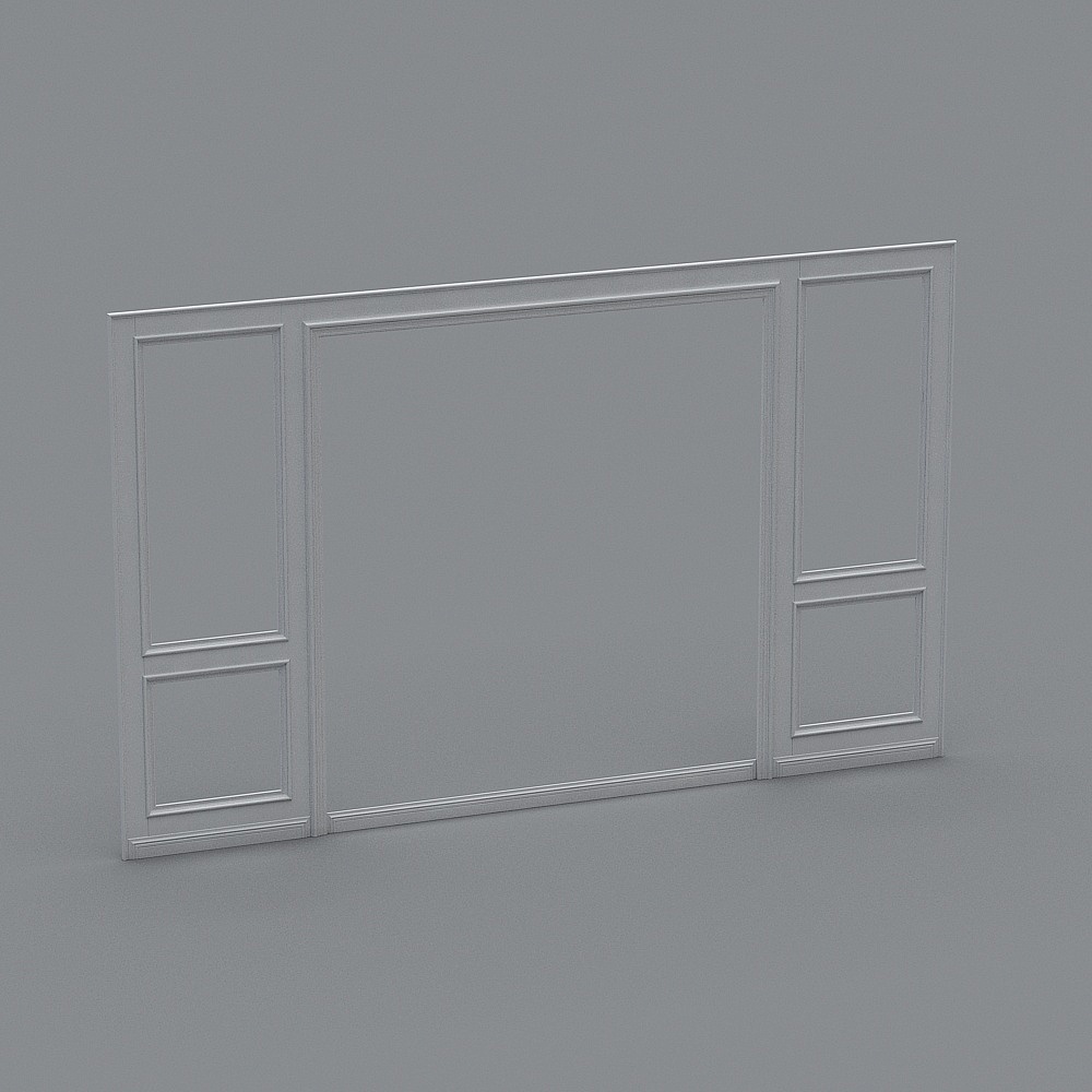绿途—简欧实木背景墙3D模型