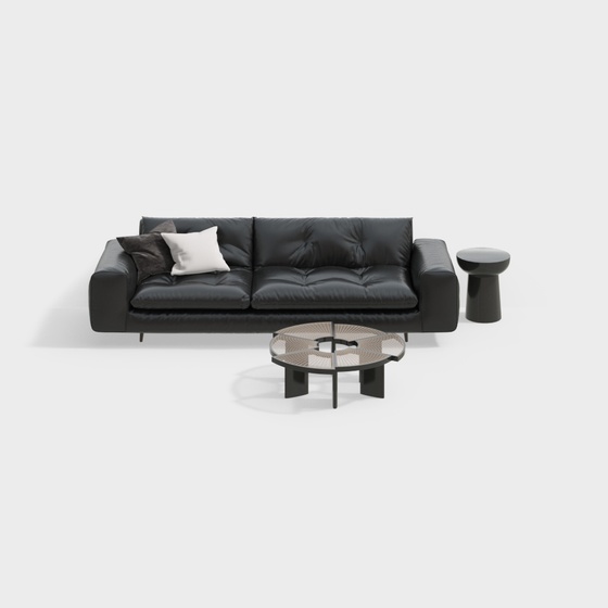 Modern Simple Black Sectional Sofa