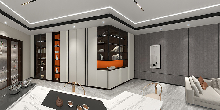 中宇天筑-大办公室-方案1-装修设计方案