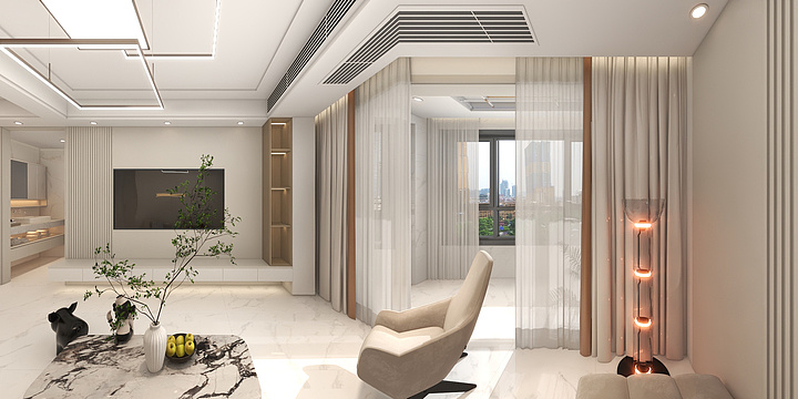 亦木全景设计平台-现代城117效果图-2-装修设计方案