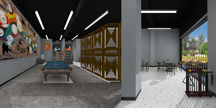 鹰潭尺子装饰-锦江台球馆-装修设计方案