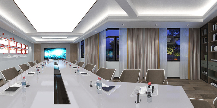 欧际达装饰设计工作室-会议室效果图-装修设计方案