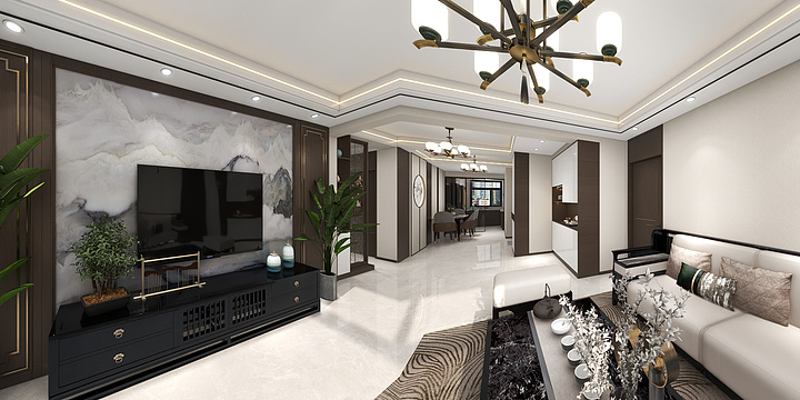 LOST_-天成小区新中式（3单元13楼）-装修设计方案