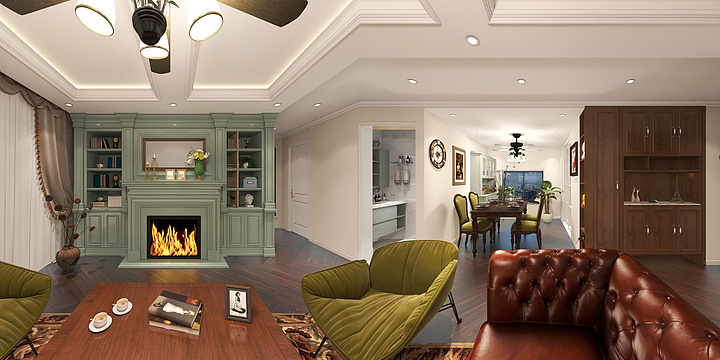 商远15037108122-美式125㎡3室-装修设计方案