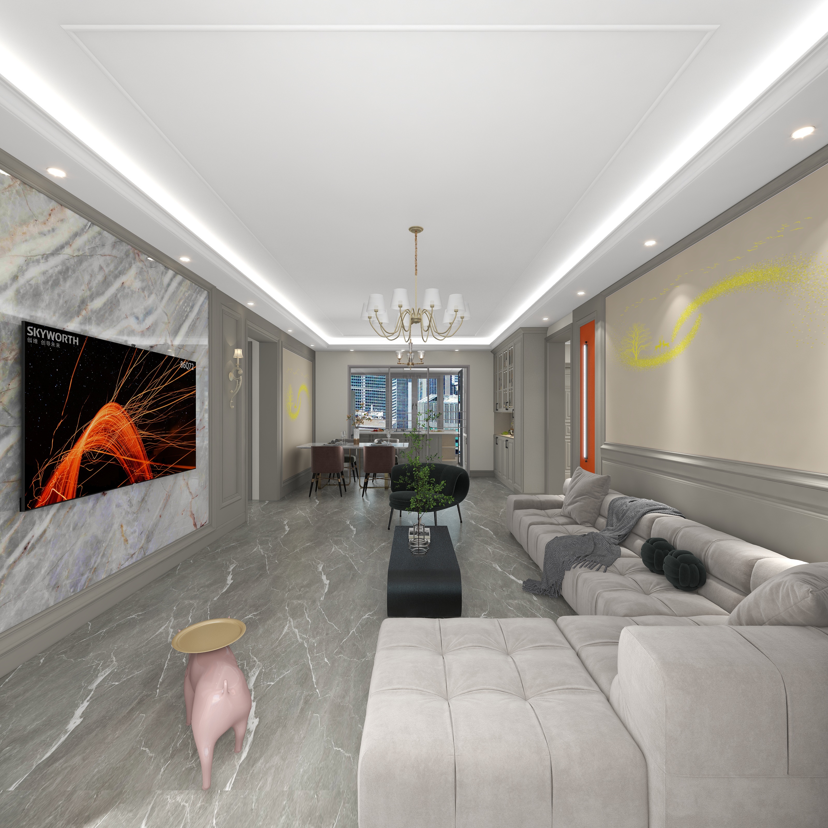 临泉正楷设计-140m2美式轻奢-装修设计方案