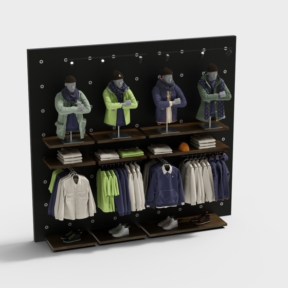 Modern clothing shelves
