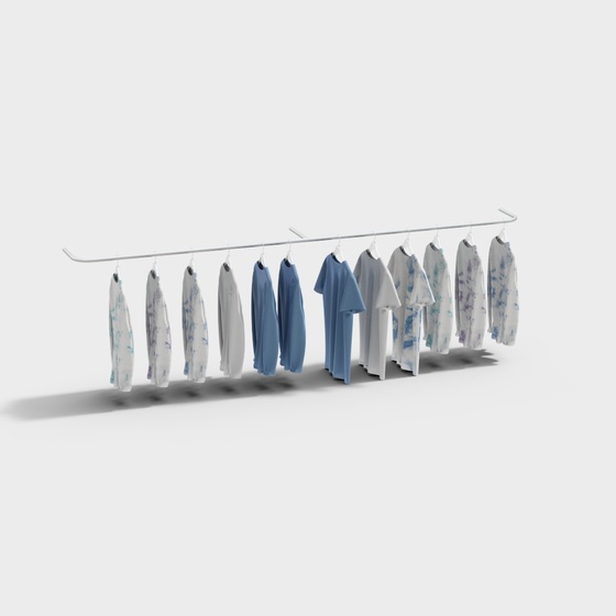 Modern clothing store hanging clothes rack