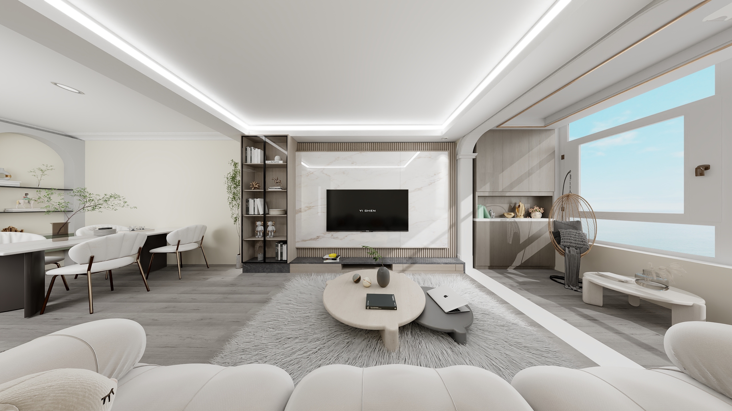 yumi大聪明-【奶油风】110㎡-万科金域曦府3房2厅装修效果图