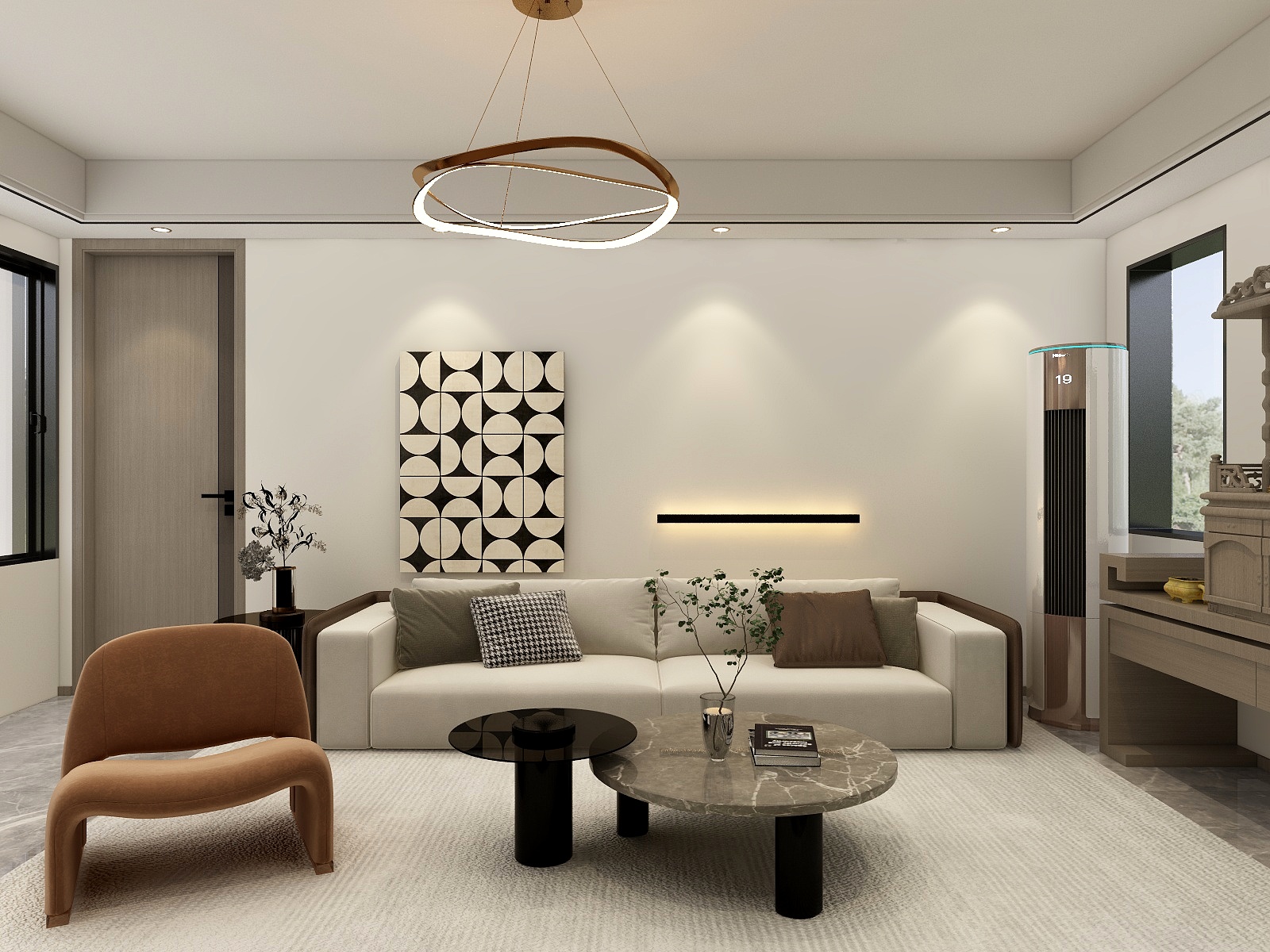 吴爽-现代简约风格复试设计装修效果图