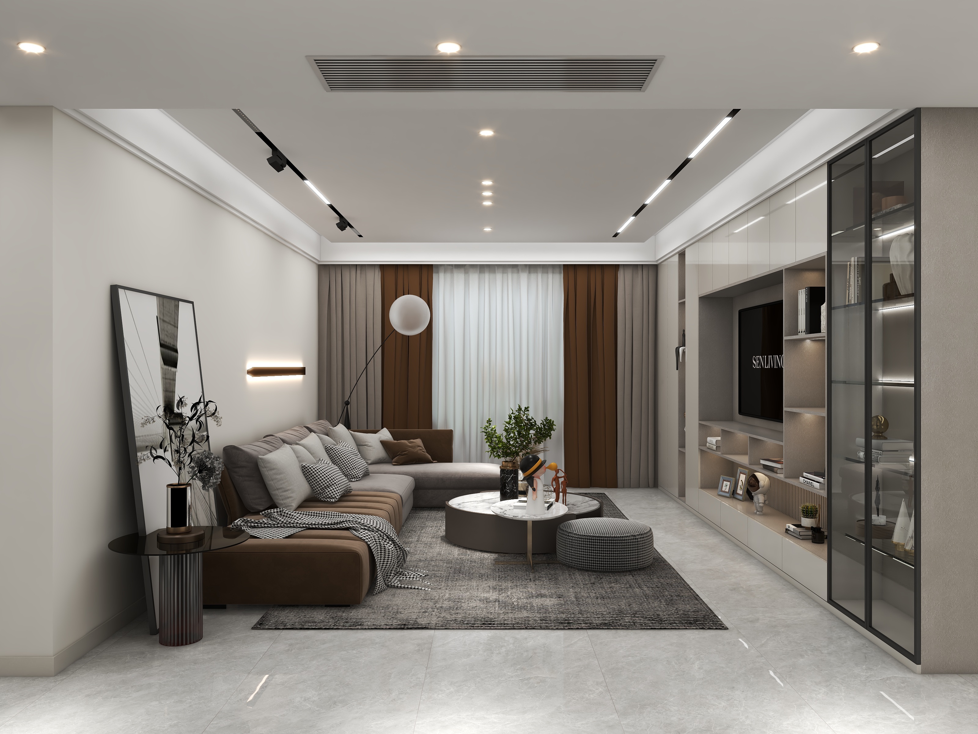 残留的笑-136平现代风格三居室-装修设计方案