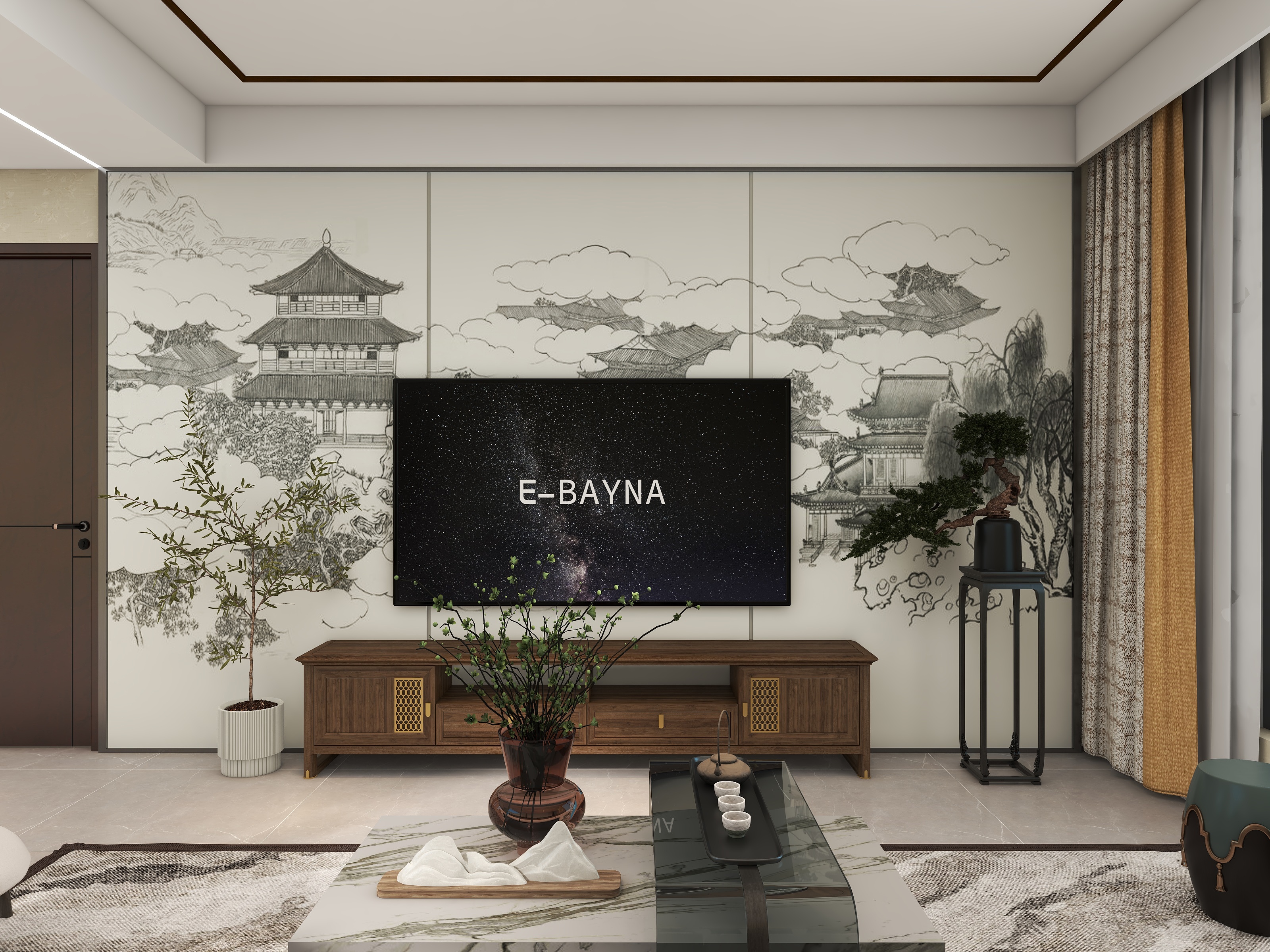 李青越-355方新中式风十居室装修效果图