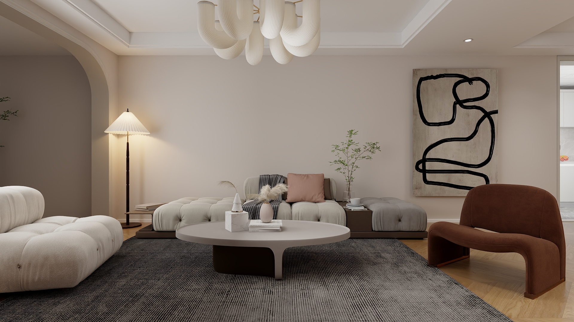 是天晴呀-来也奶油风效果图-装修设计方案