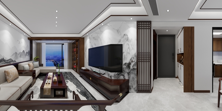 一7197-无主灯中式案例-装修设计方案