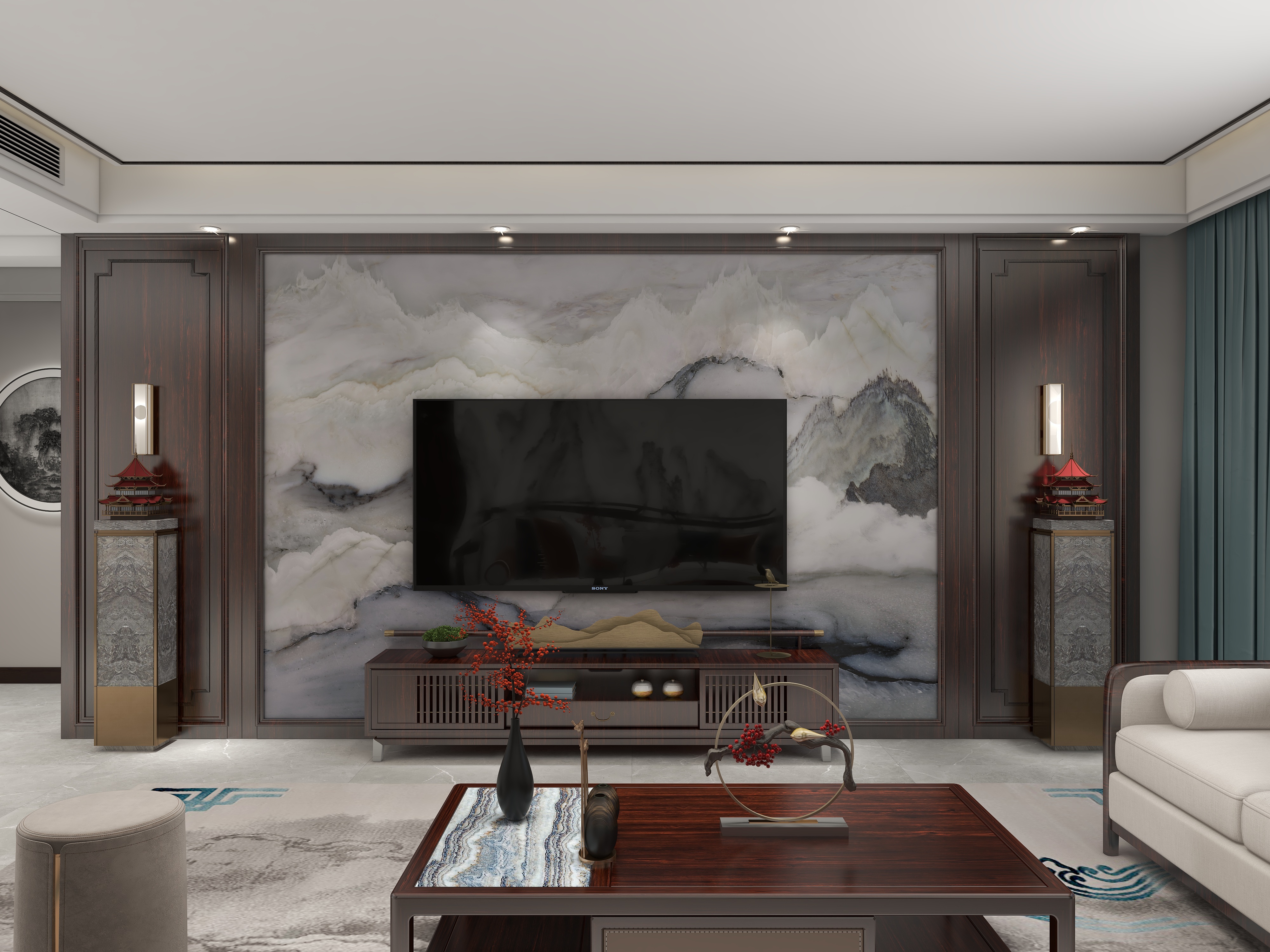 耿国祥-御园尚品新中式133㎡3室-装修设计方案