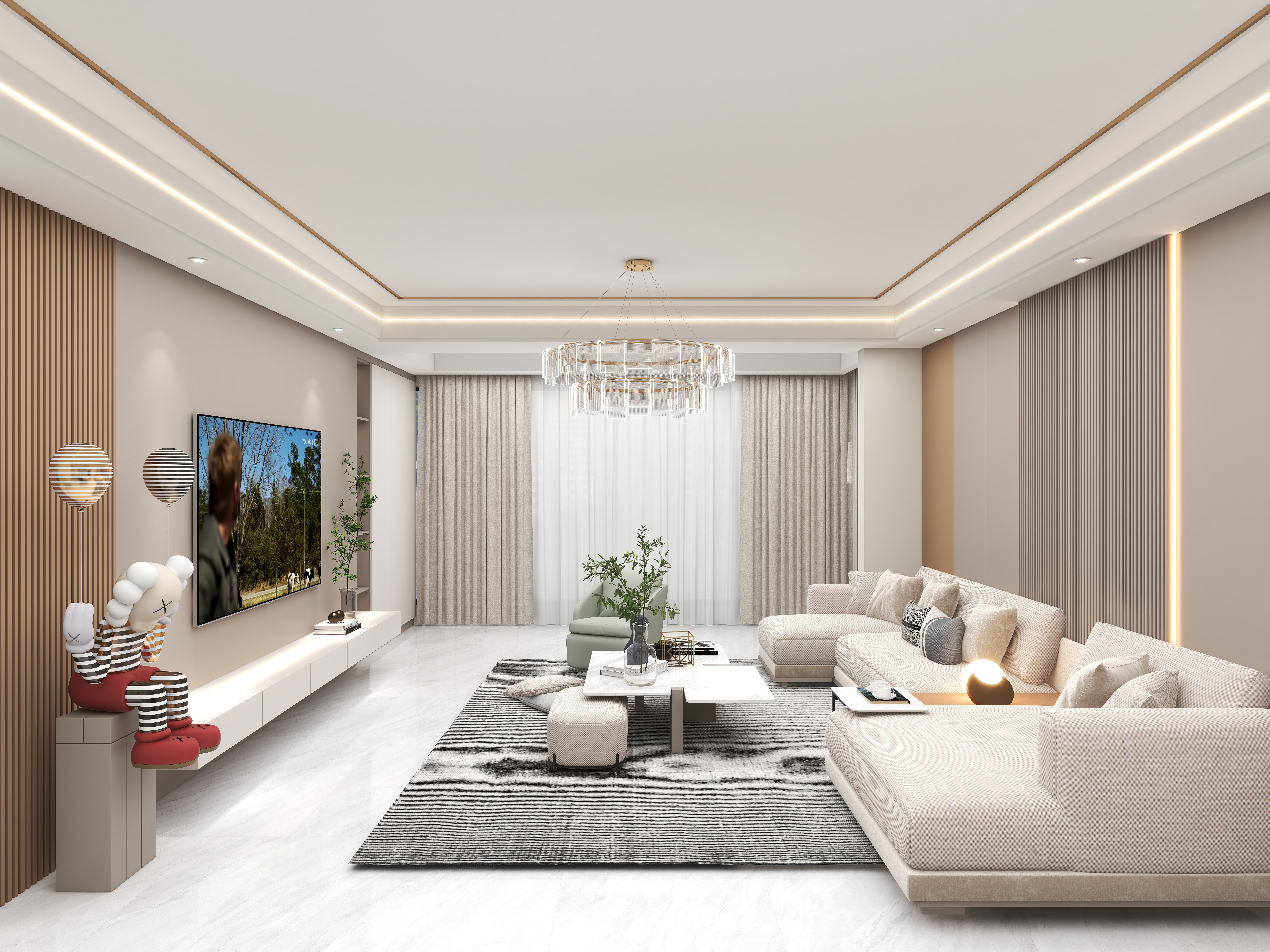 壹诺设计工作室-177㎡4室-现代简约装修效果图